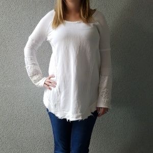 Free People small white sweater